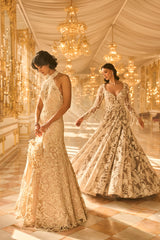 Nude Halter Neck Gown