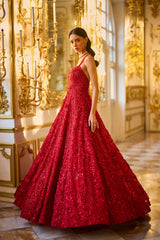 Red Three-Dimensional Gown