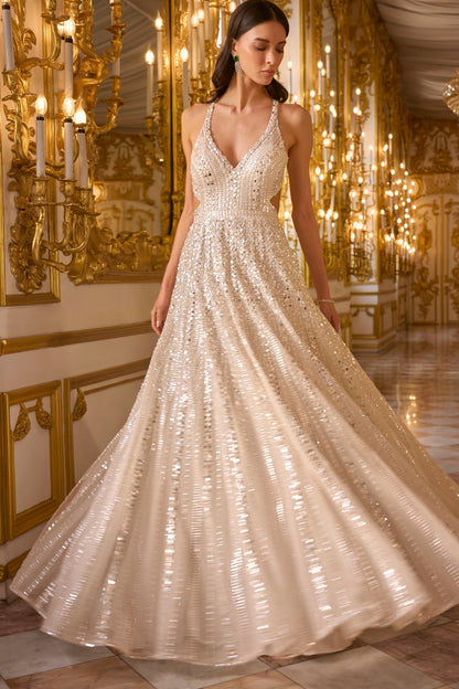 Ivory Sequin Gown