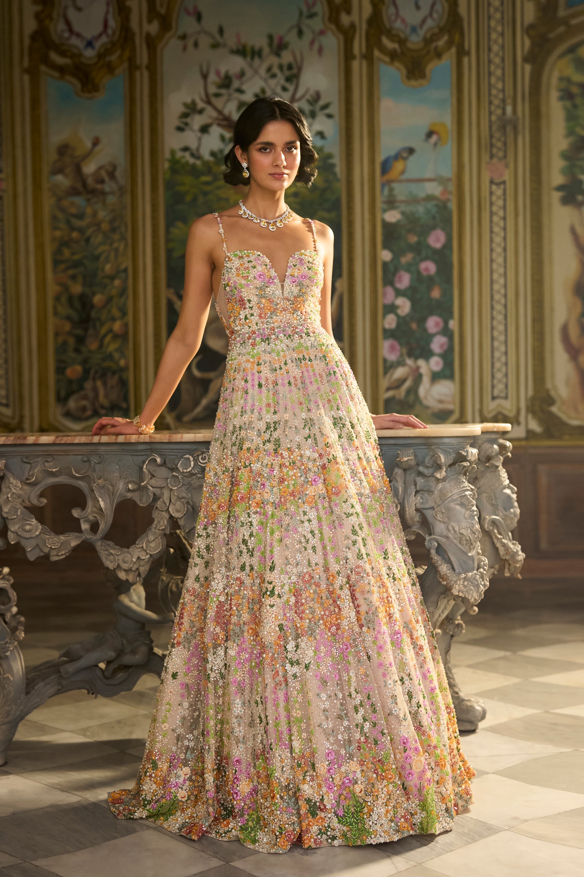 multi coloured evening dresses Long Black Formal Dress with Colorful Beads