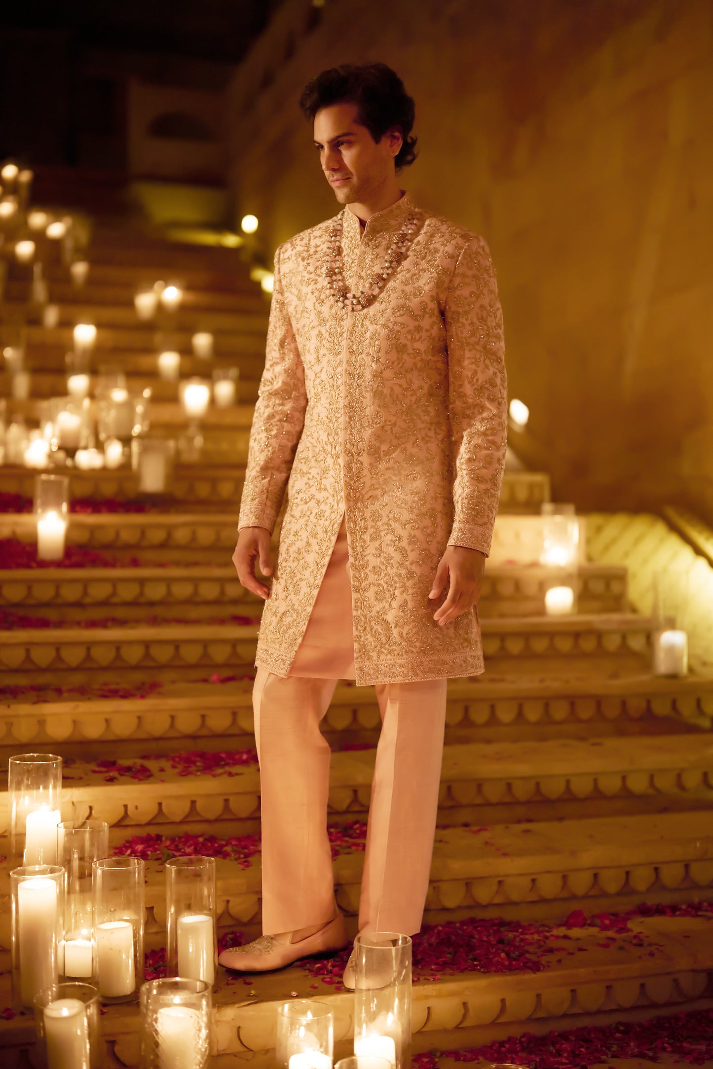 Pink Zardosi Sherwani Set