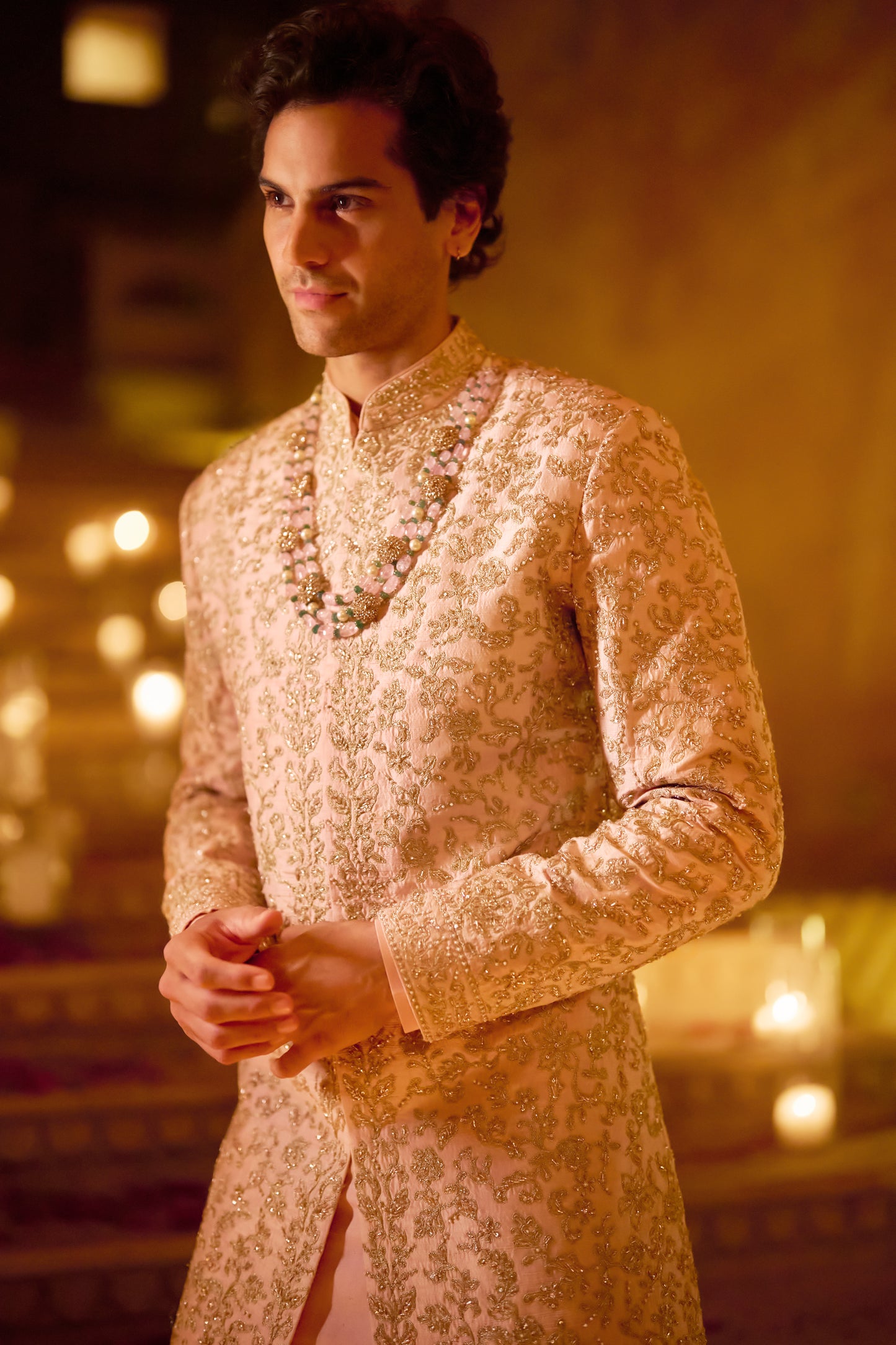 Pink Zardosi Sherwani Set