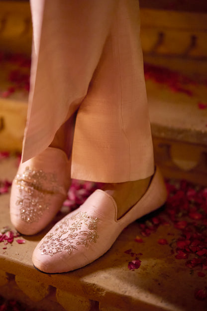 Pink Zardozi Loafers
