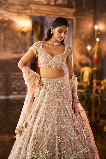 Mauve Sequin Lehenga Set