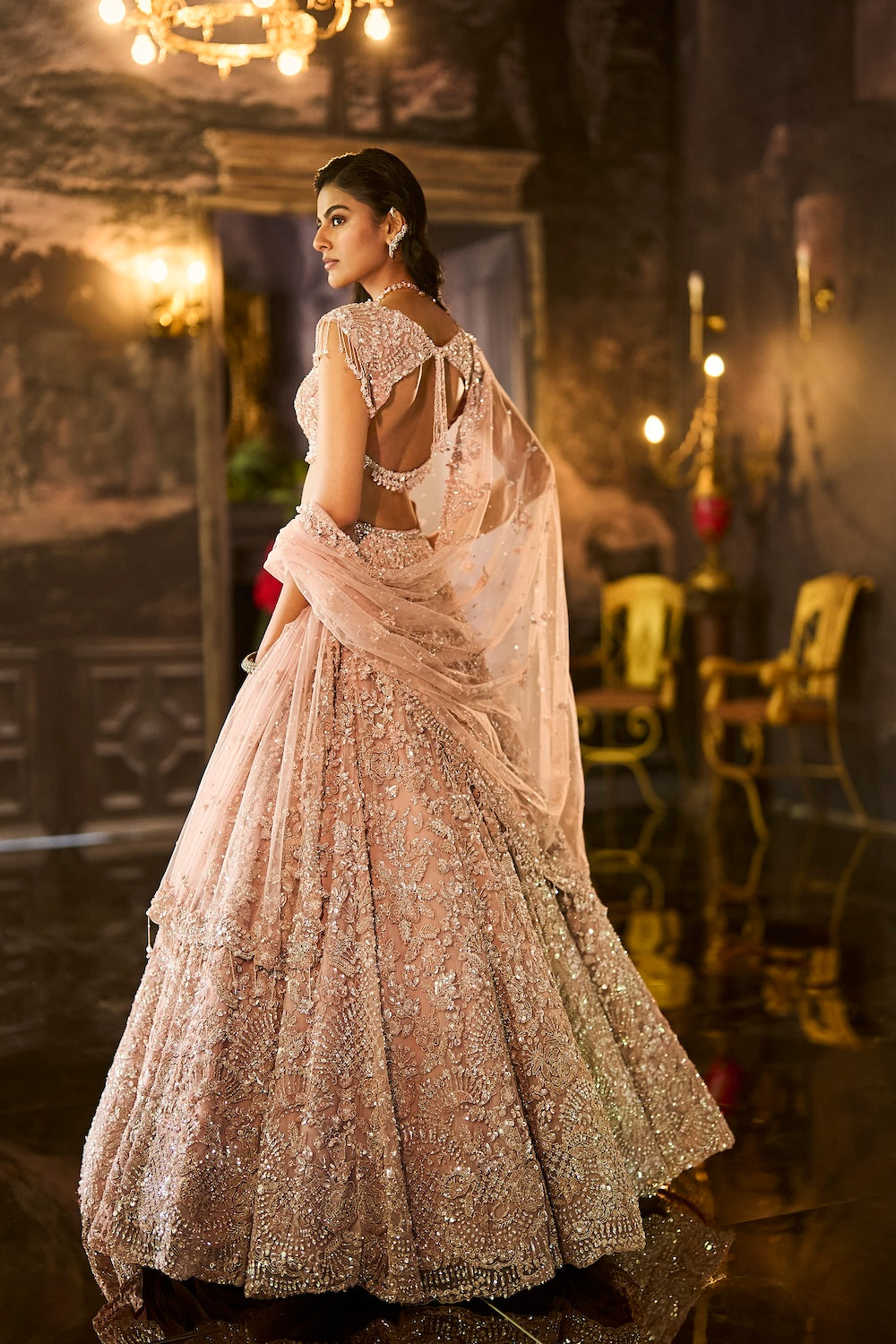 Mauve Sequin Lehenga Set