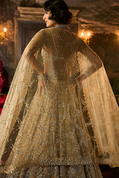 Gold Sequin & Crystal Lehenga Set