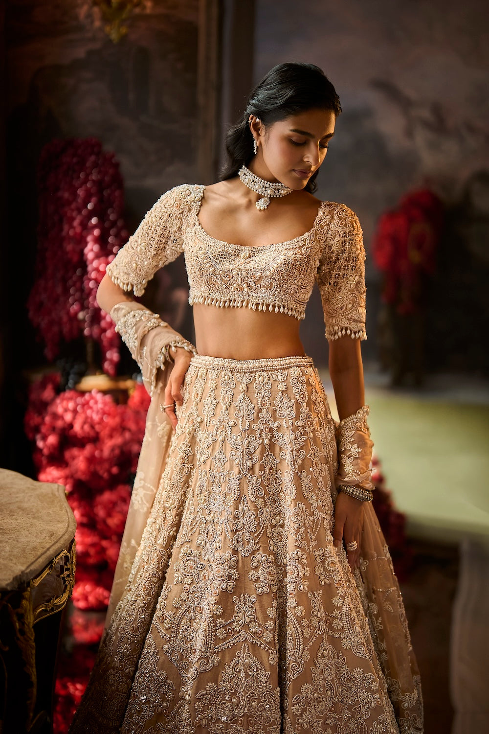 Nude Pearl Lehenga Set