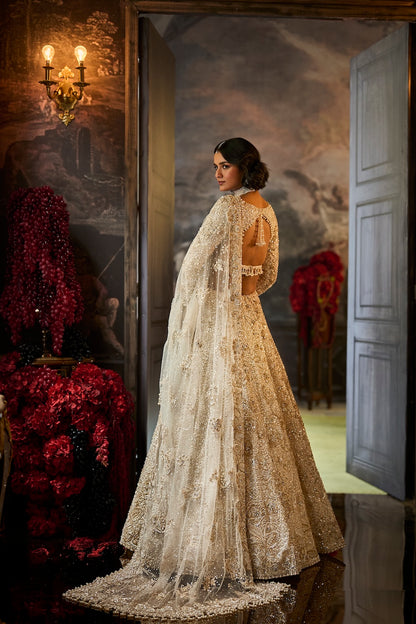 Ivory Sequin Lehenga Set