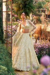 Lemon Yellow Sequin Lehenga Set