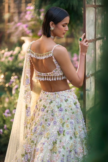 Butter Yellow Sequin Lehenga Set