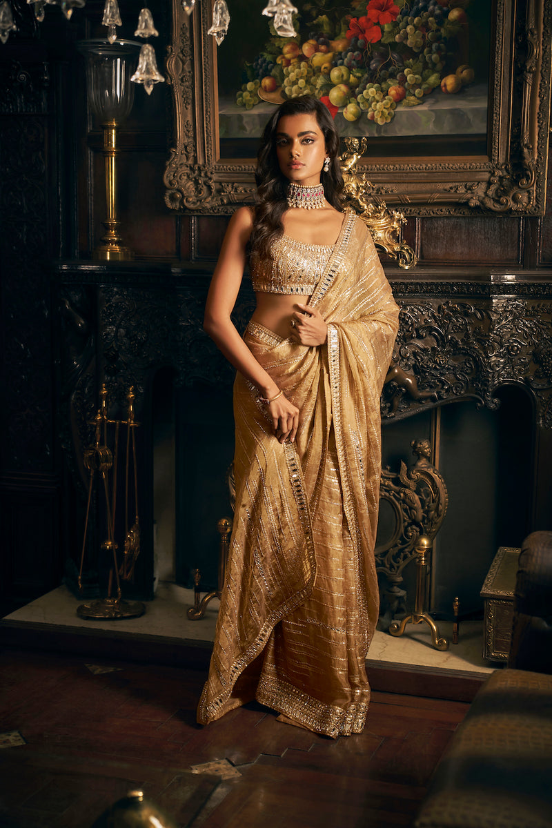 Buy Women's Traditional Designer Golden Work Super Soft Banarasi Silk Dark  Green Saree with Silk Unstiched Dark Green Blouse. at Amazon.in