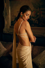 Nude Stitched Saree