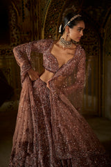 Plum Crystal Lehenga Set