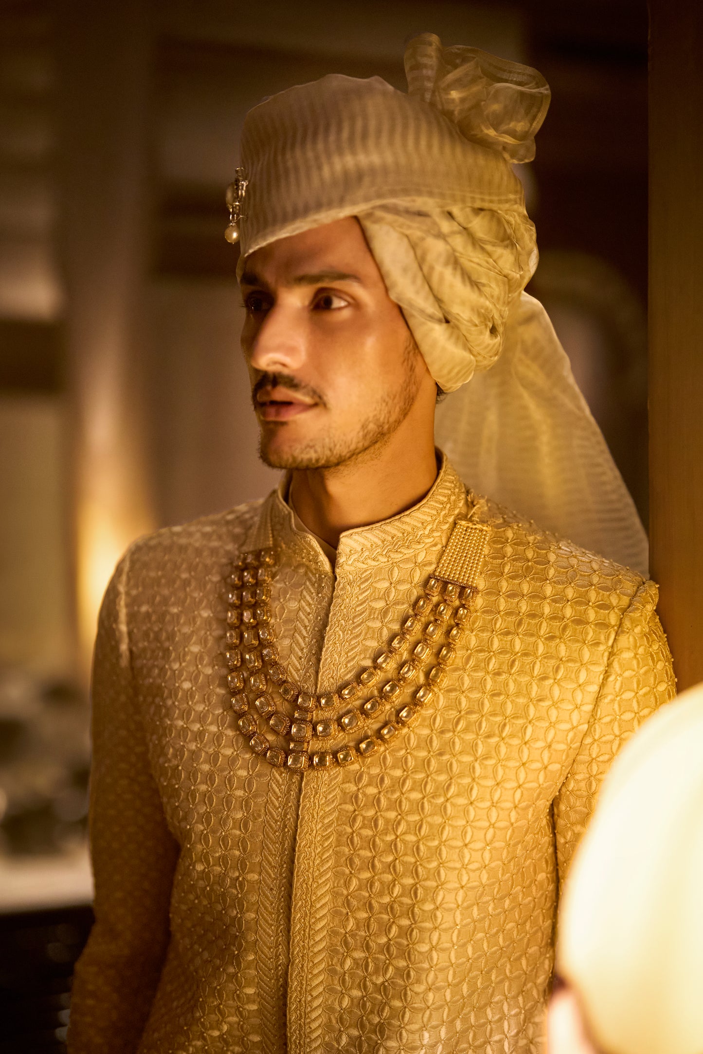 Ivory Nude Sherwani Set