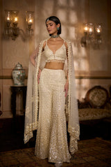 Cream Sharara - Pant Set
