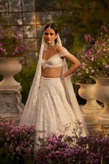 Ivory Floral Lehenga Set
