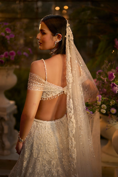 Ivory Floral Lehenga Set