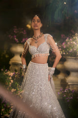 Slate Grey Sequin Lehenga Set