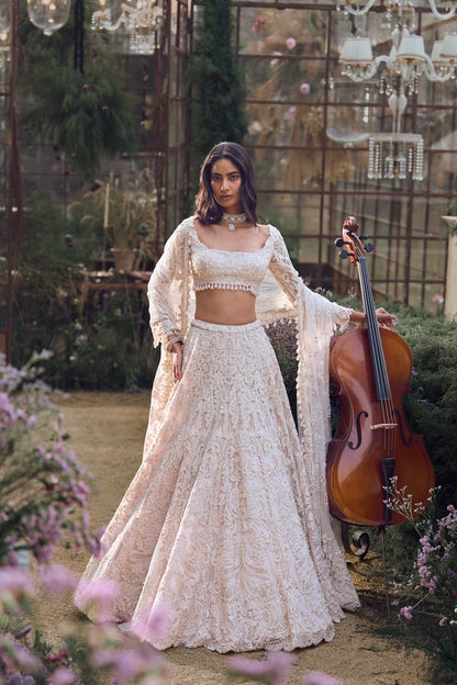 Powder Peach Dori Lehenga Set
