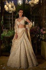 Light Gold Pearl Lehenga Set