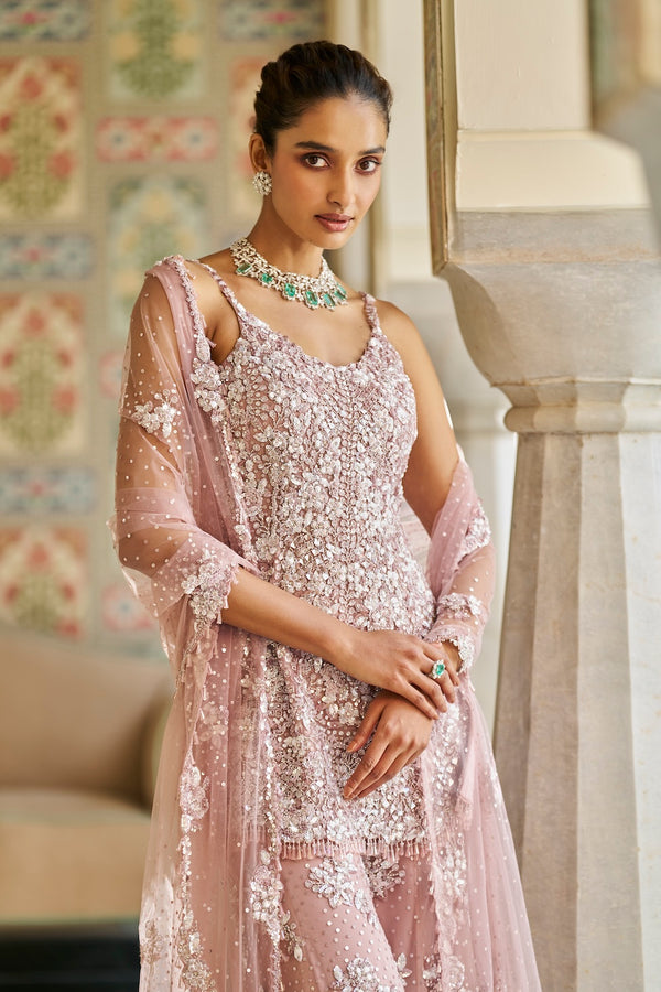 Mauve Sequin Sharara Set