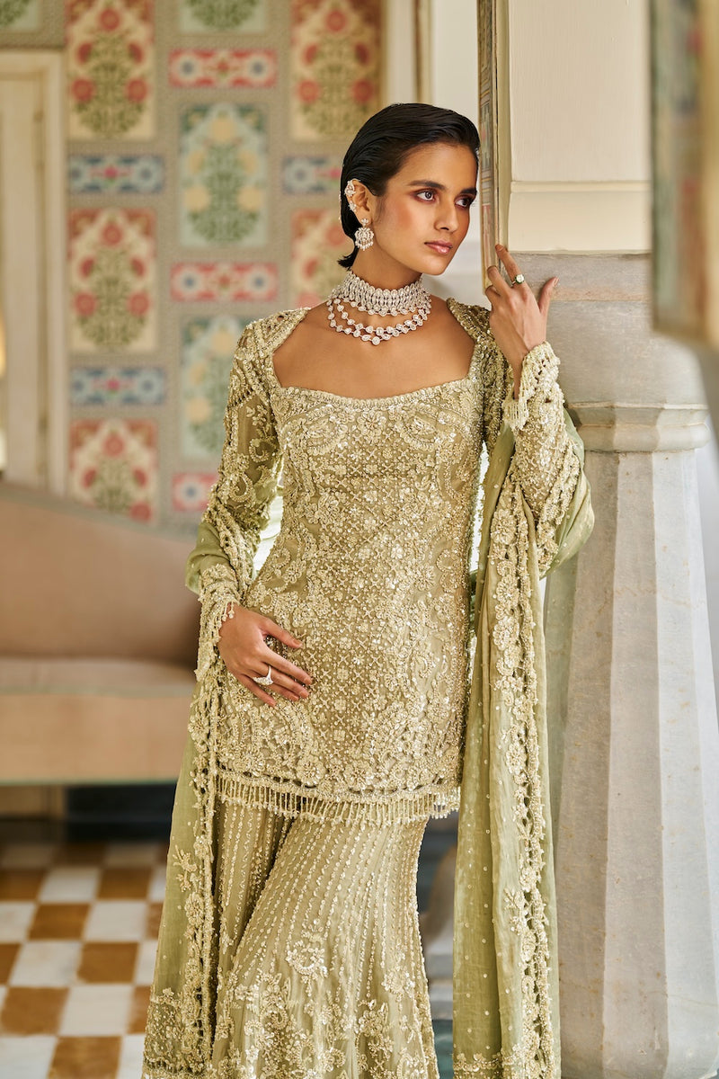 Sage Green Sharara Set