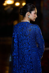 Navy Blue Thread Work Sharara Set