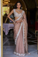 Copper Tissue Organza Saree