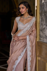 Copper Tissue Organza Saree