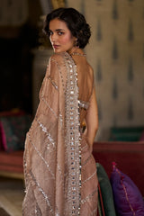 Copper Bold Cut Sequin Saree