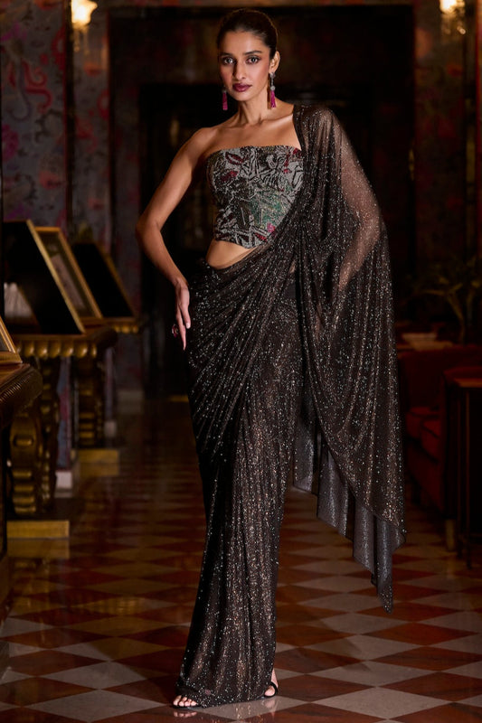 Mocha Corset Saree