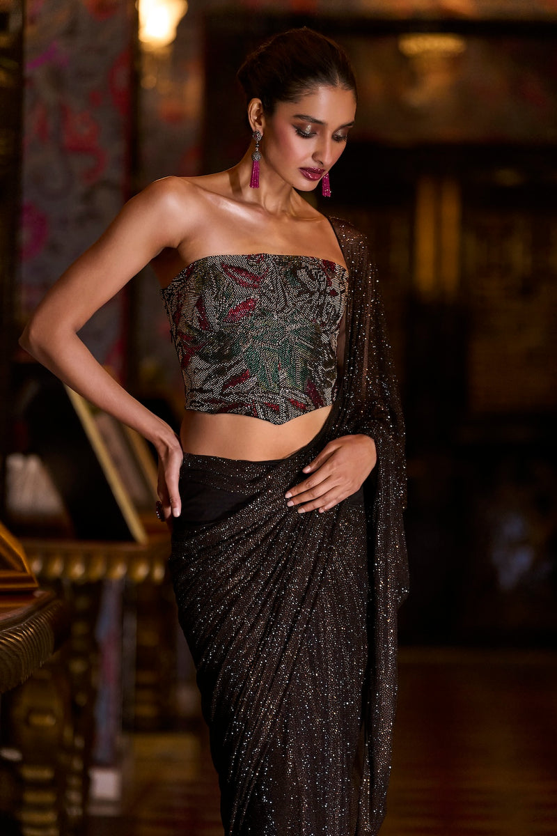 Mocha Corset Saree