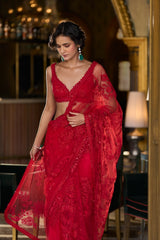 Red Dori Saree