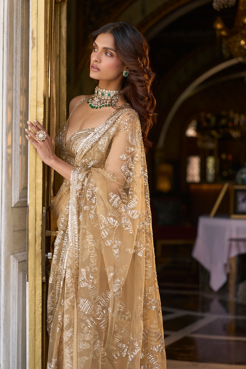 Gold Sequin Saree XS Gold Sequin Saree XS