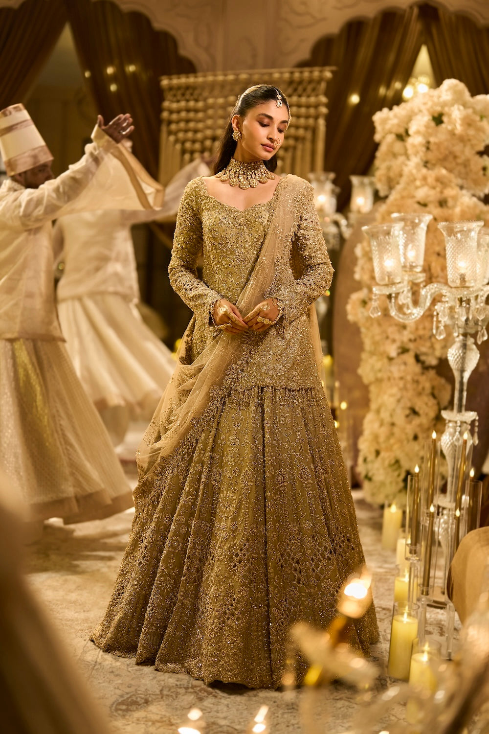 Sage Tissue Lehenga Set