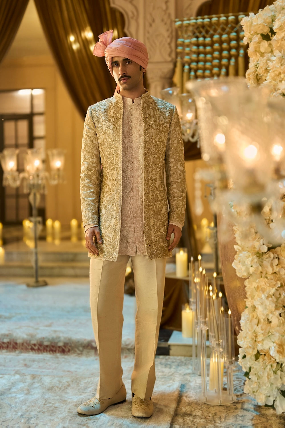 Champagne Ivory Sherwani Set