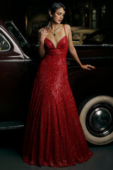 Red Sequin Gown