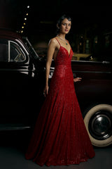 Red Sequin Gown