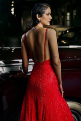 Red Sequin Gown