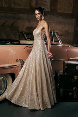 Champagne Sequin Gown