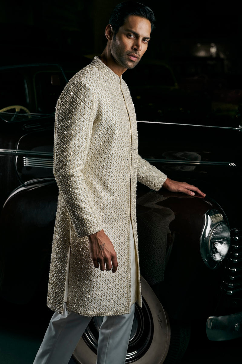 Ivory Pearl Sherwani Set