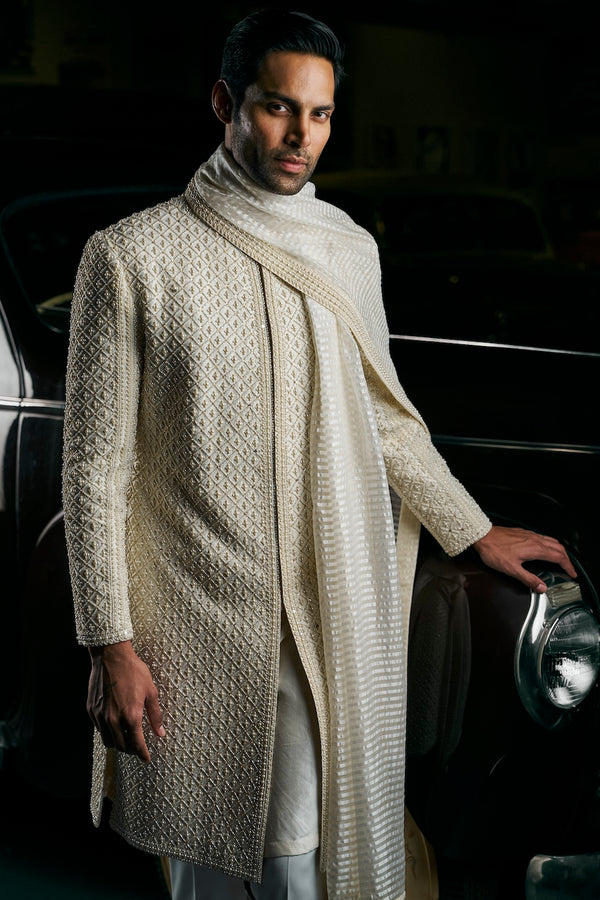 Ivory Pearl Sherwani Set