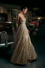 Silver Gold Crystal Gown