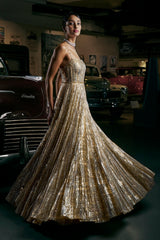 Silver Gold Crystal Gown