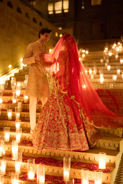 Pink Zardosi Sherwani Set