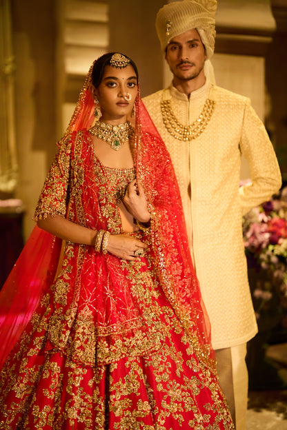 Ivory Nude Sherwani Set