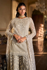 Grey Thread Work Sharara Set