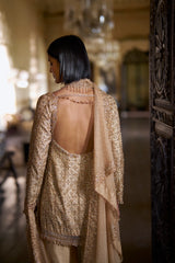 Gold Crystal Sharara Set