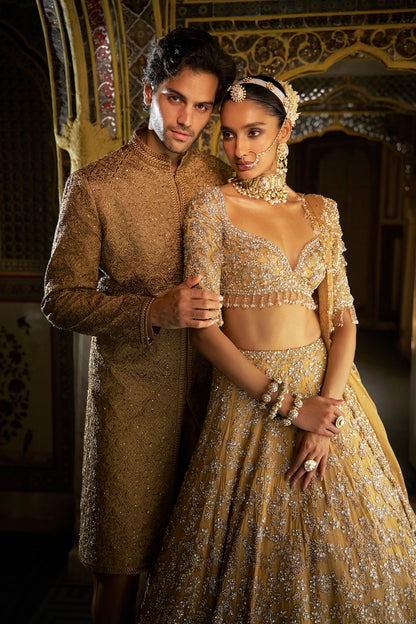 Gold Sherwani Set