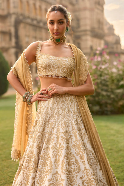 Ivory Gold Lehenga Set